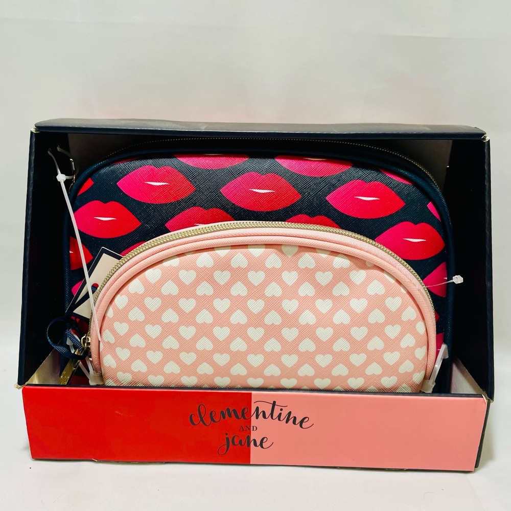 Clementine & Jane 2-piece Cosmetic Bag Set, NWT